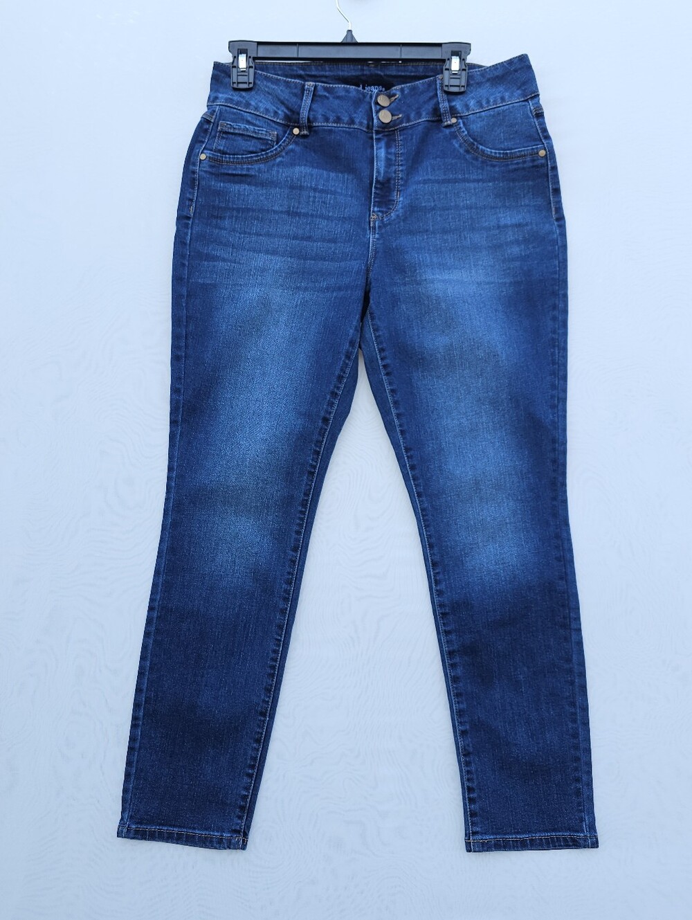 d.jeans Dark Wash Skinny Jeans | Double Button High Rise | Size 14P